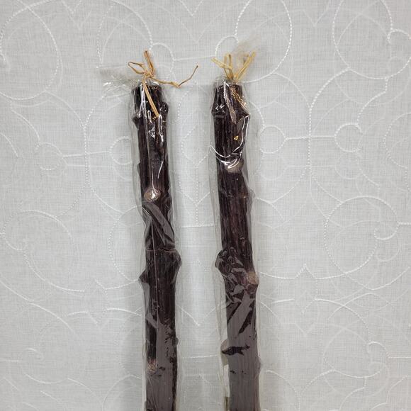 VTG Tree Branch Taper Candles 14"Rustic Creative Holiday Art Craft Set of 2 - Picture 13 of 14